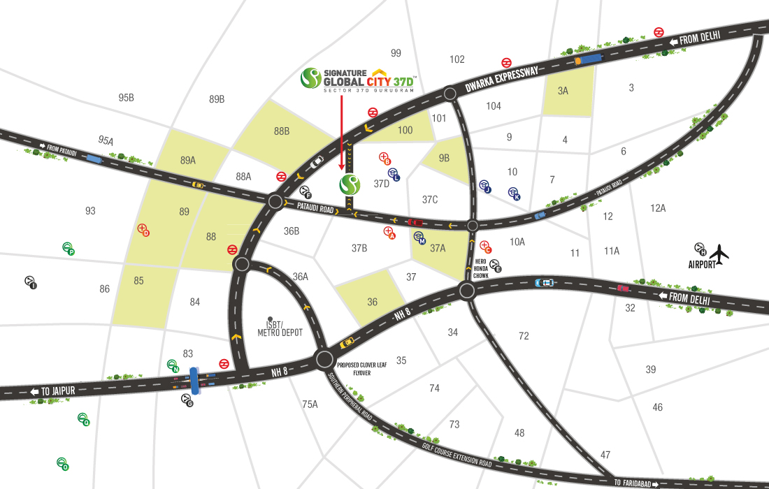 location-advantage Signature Global City 37D Map