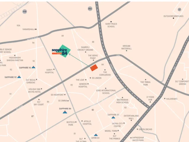 Ameya Sapphire 84 location in Sector 84 Gurgaon