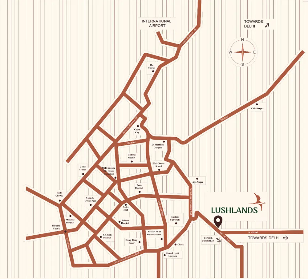 Adani Lushlands is a luxury residential project located in Sector 2, Gwal Pahari, Gurugram