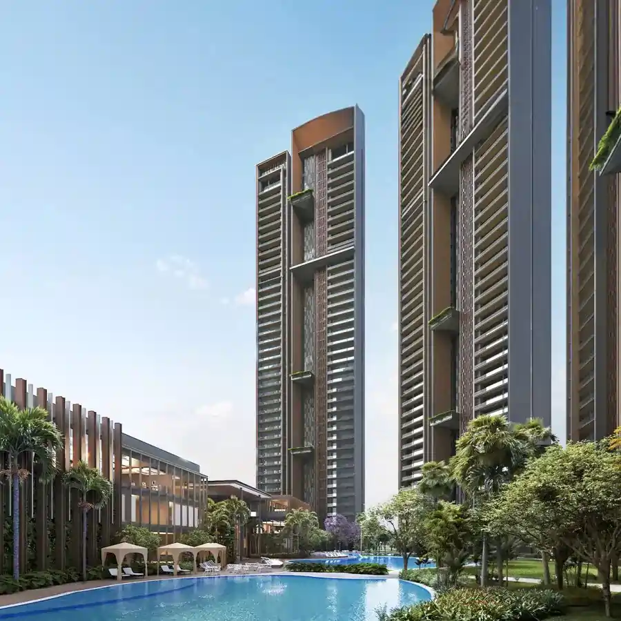 Signature Global Titanium SPR apartment exterior in Sector 71, Gurgaon, with landscaped surroundings and modern architecture.