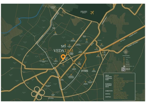 Strategic location of SPJ Vedatam in Sector 14 Gurugram
