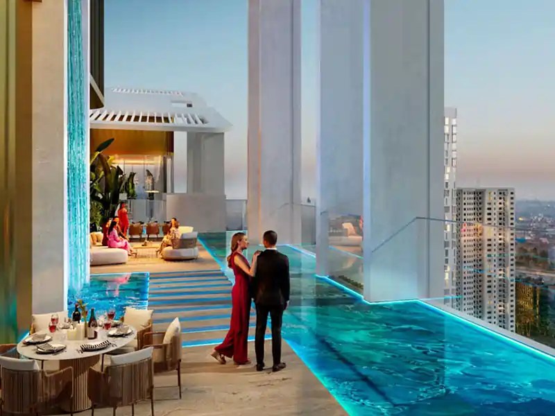 Aerial view of M3M Altitude in Gurgaon, showcasing high-rise towers, green landscaped areas, and modern architecture.