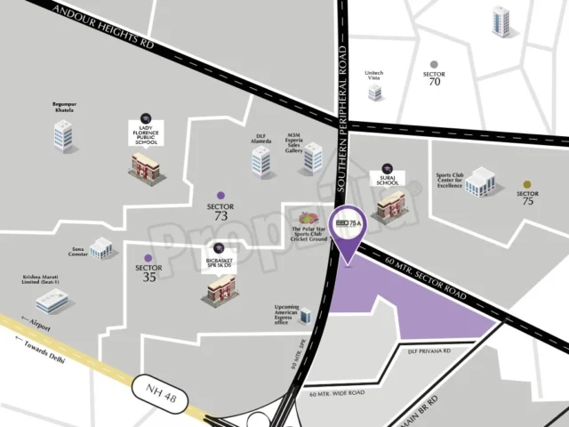 Emaar Business District EBD 75A location in Sector 75A Gurugram