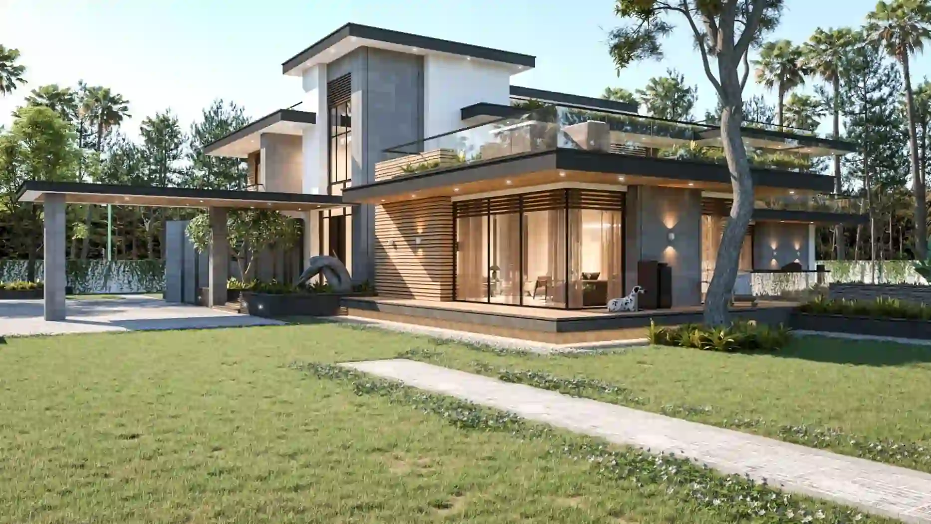 Lush farmland view from Raheja Riyasat Gurgaon farmhouse