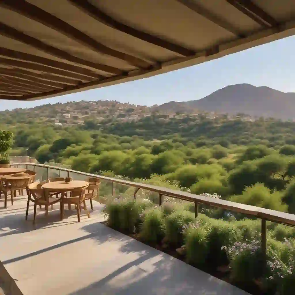 Sunrise view from Whispering Woods farmhouse Alwar