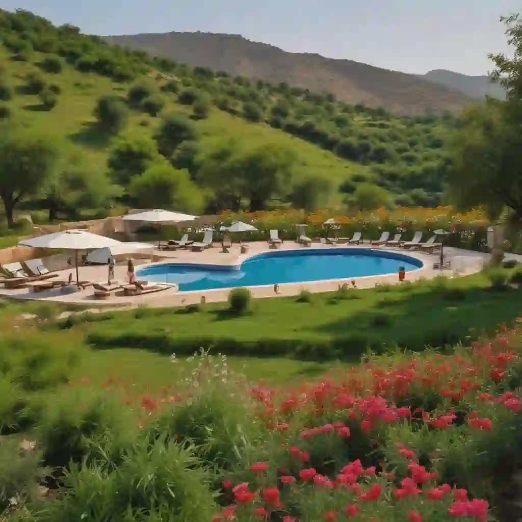 Landscaped gardens at Whispering Woods Naugaon Alwar