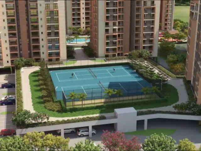 Landscaped gardens and jogging track at Ashiana Amarah, Sector 93, Gurgaon