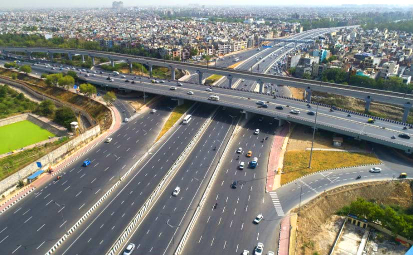 Delhi-Mumbai Expressway, the longest expressway in India, showing multi-lane greenfield highway.
