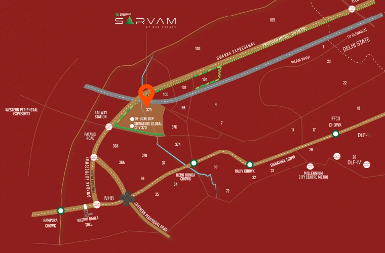location map advanatges sarvam global sector 37D