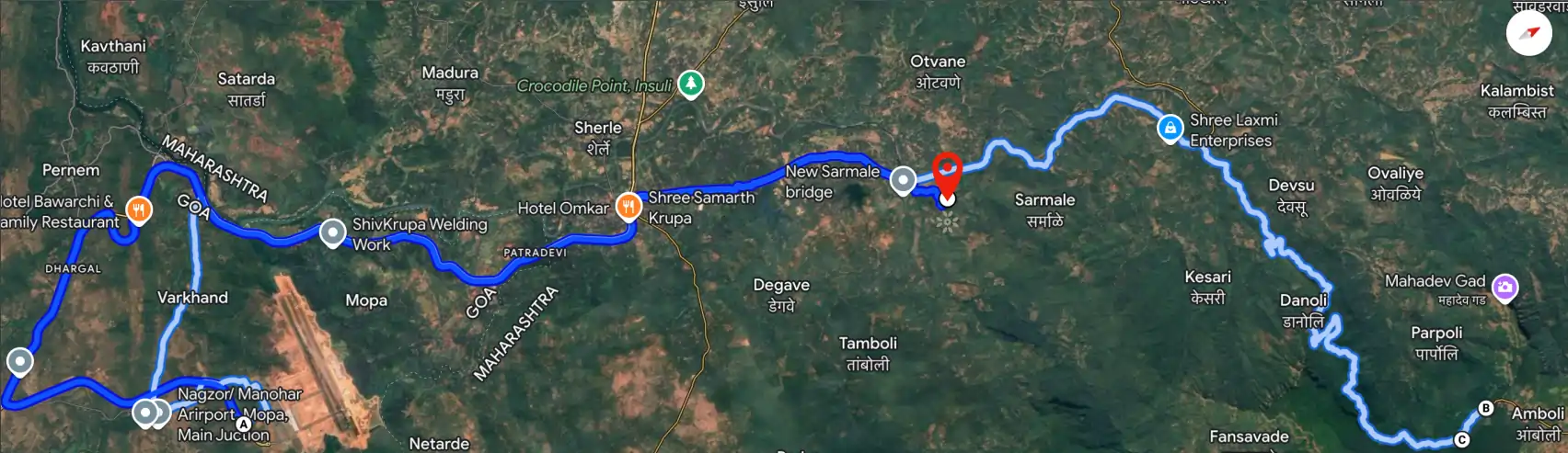 Location map of Praana Vedic City Farmhouses showing surrounding connectivity