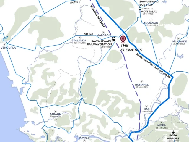 Location map of RPS The Elements New Goa