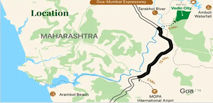 Location map of Vedic City by Ebrix showing nearby connectivity