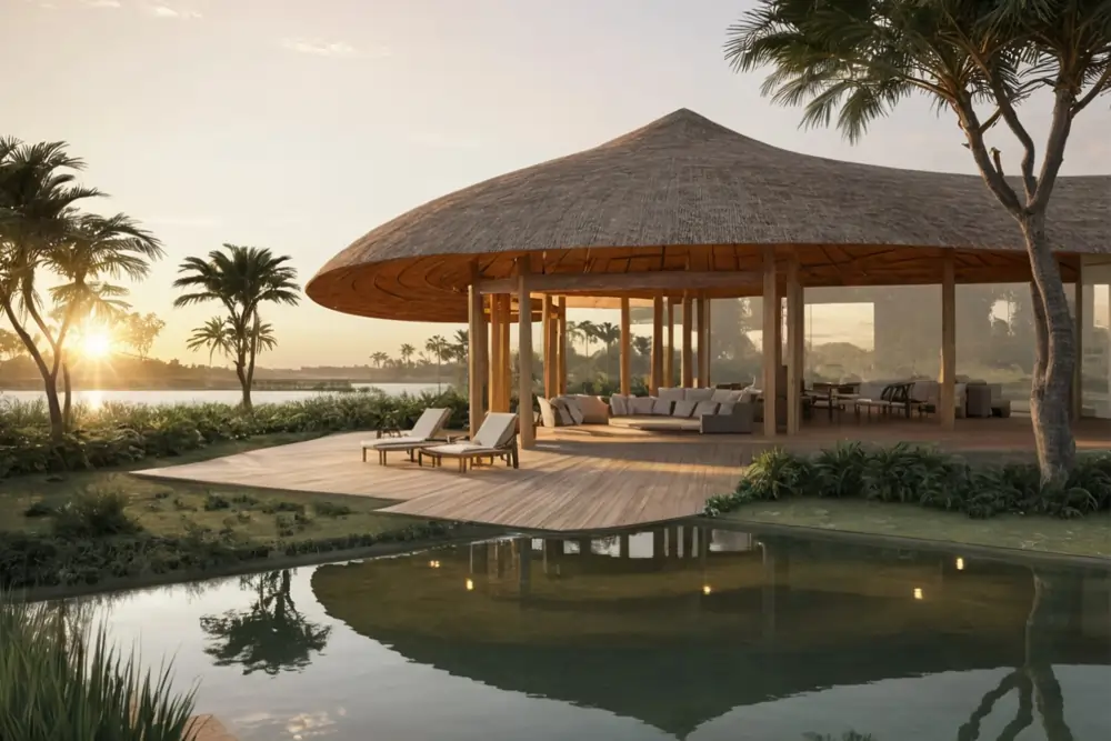 Open green spaces within Praana Vedic City farmhouses