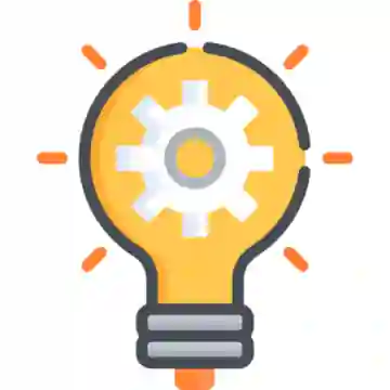 Innovation-Driven icon image yellow white background
