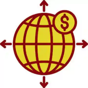 Rapid Global Expansion yellow icon image with white background