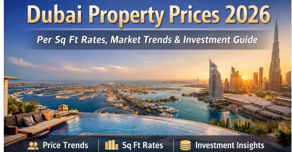 Dubai Property Prices 2026 per sq ft rates