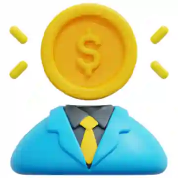 Investor focused image icon yellow white background