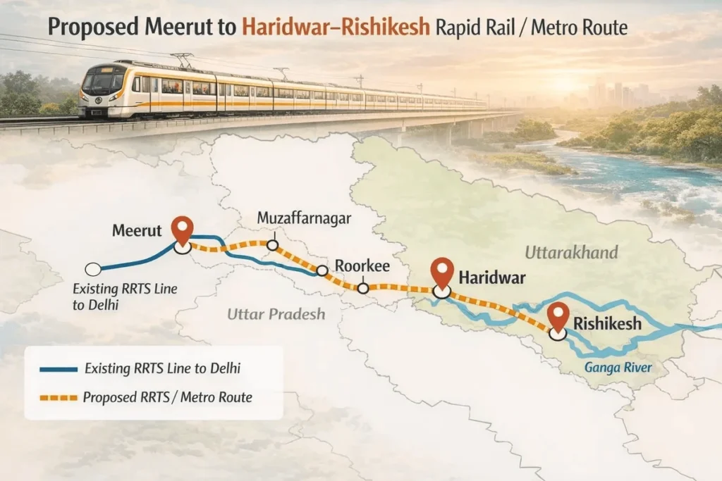 There will be metro travel from Meerut to Haridwar-Rishikesh