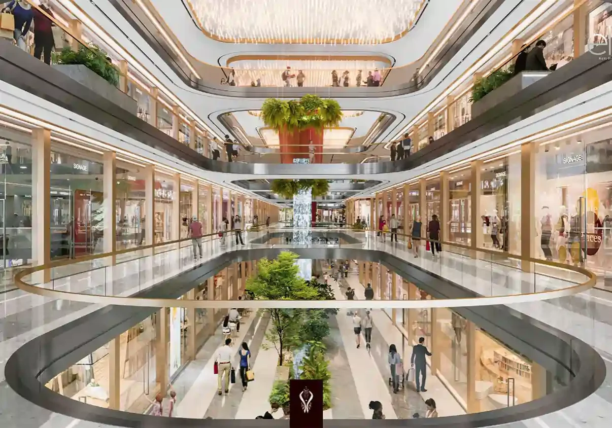 Open Retail Plaza at M3M Route 65 M3M Route 65 retail plaza with open walkways