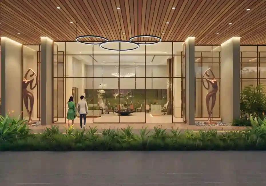 Green landscaped areas at Shapoorji Pallonji Dualis Gurgaon