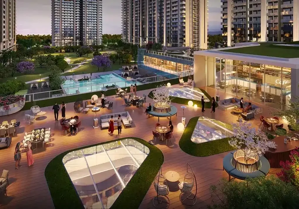 Golf-themed landscaped greens at M3M Golf Hills