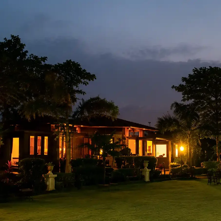 Arnayam Village Cozy garden retreat at dusk