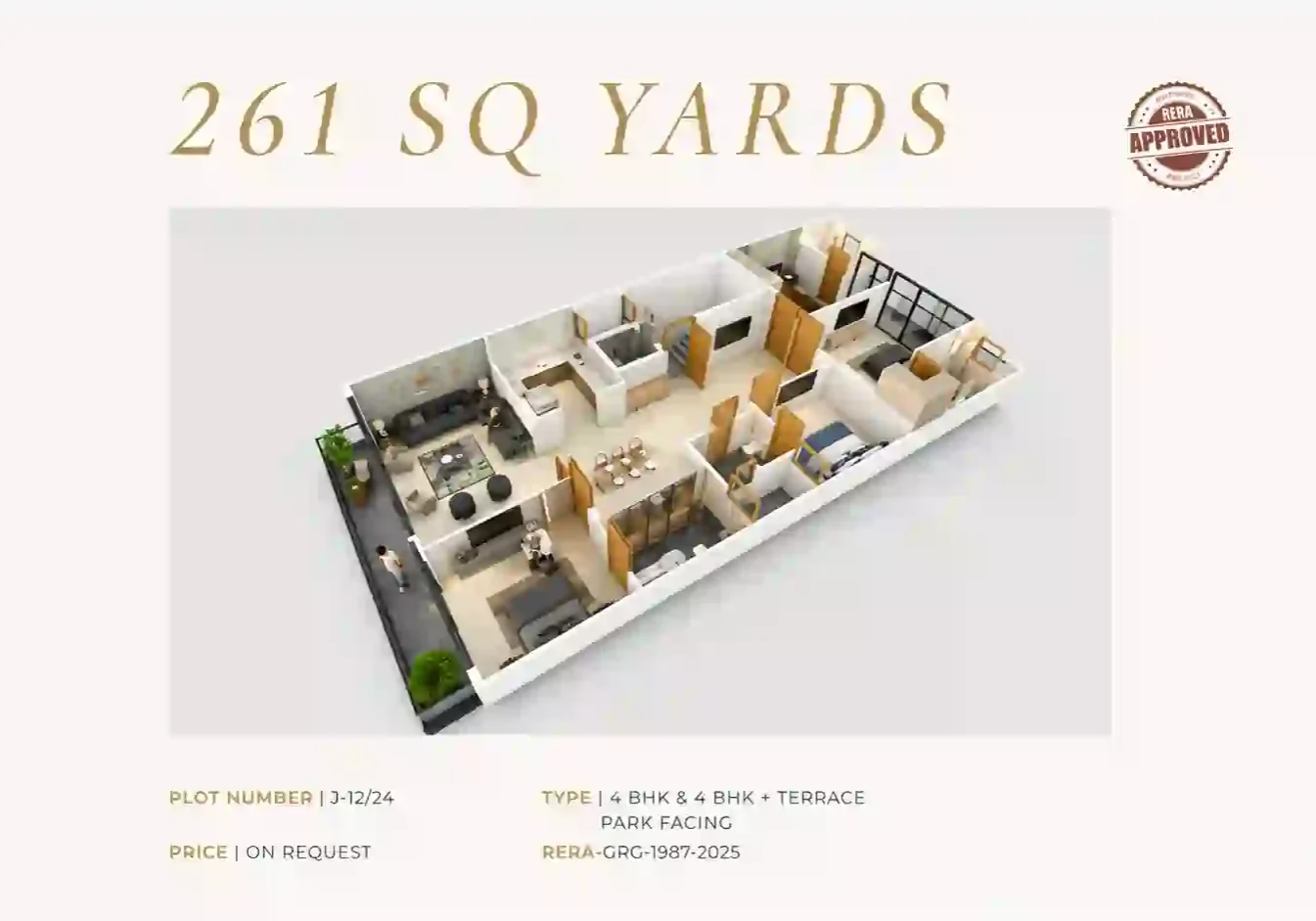 ivory arches floorplan 3D model 261 SQ.Yd plot size