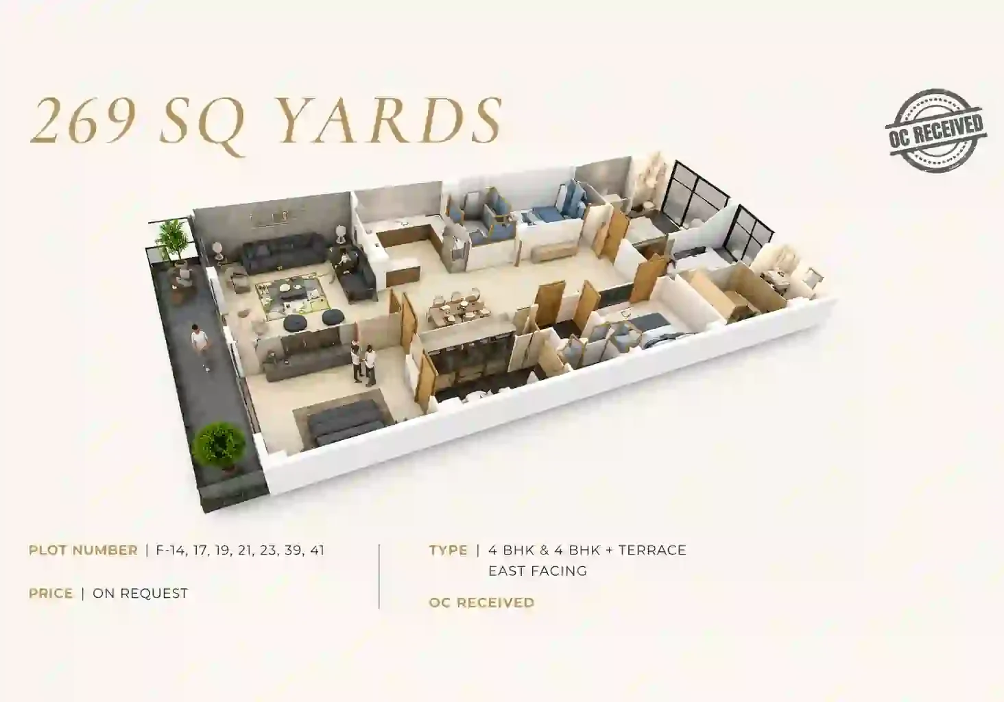 3D model of ivory arches floorplan 269 SQ.Yd plot sizes