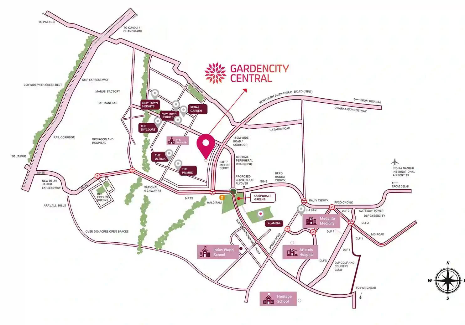 DLF Gardencity Central Sector 84 Gurgaon location map near Dwarka Expressway