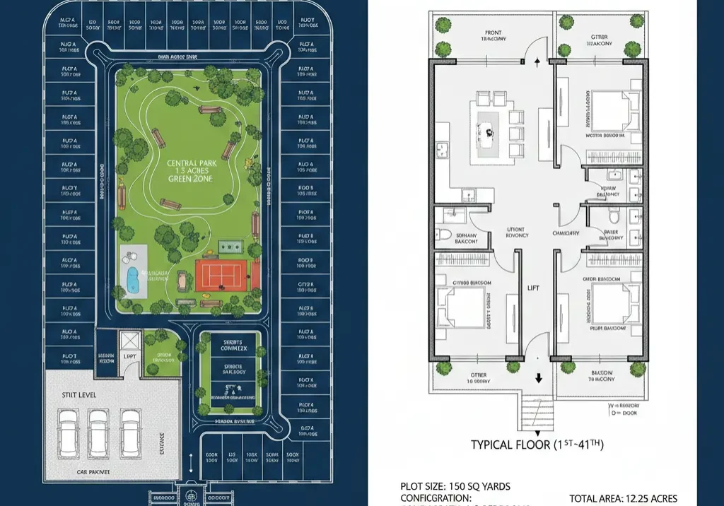 master plan and floor plan of LID green valley 2 Gurgaon