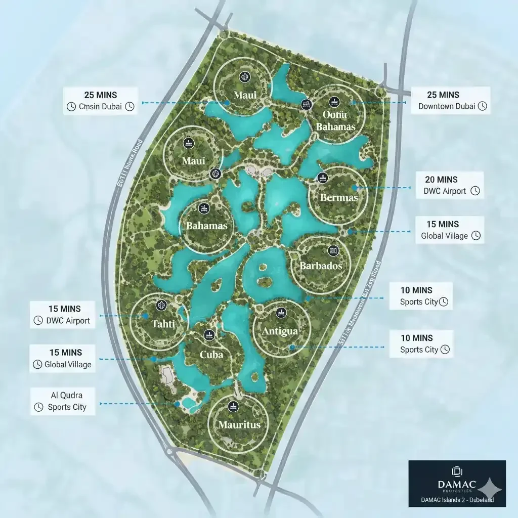 dubai island 2 damac location map