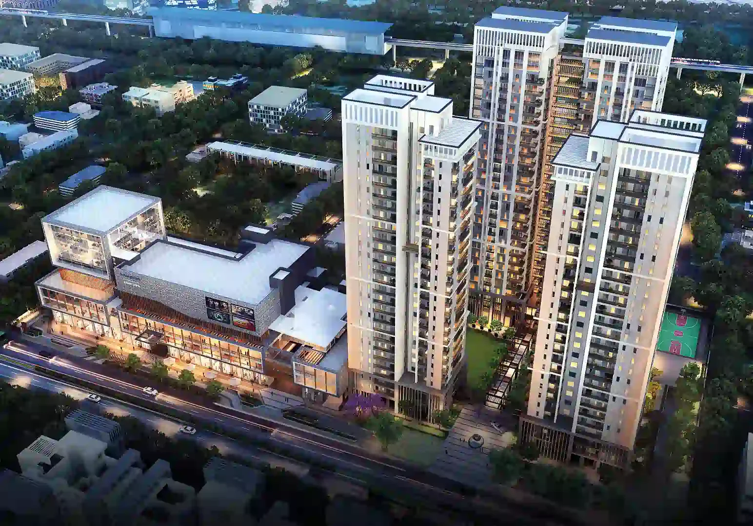 Luxury residential apartments at Silverglades Hightown with modern architecture