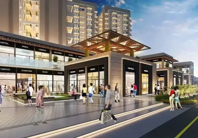 Smart World One DXP Evening Street View Evening street view at Smart World One DXP with modern lighting