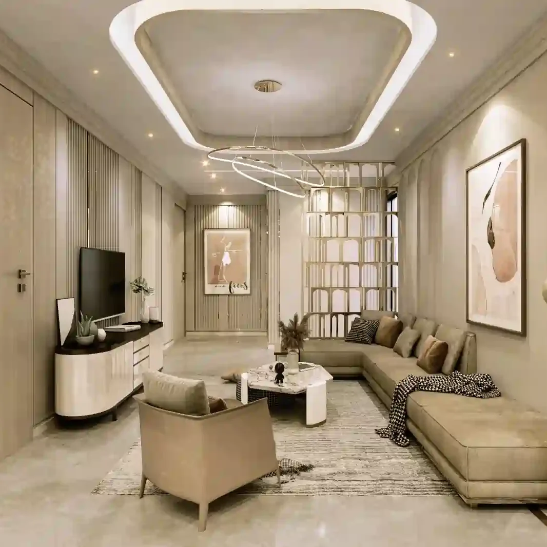 Living room interior of Laburnum Developer Sector 88A apartments