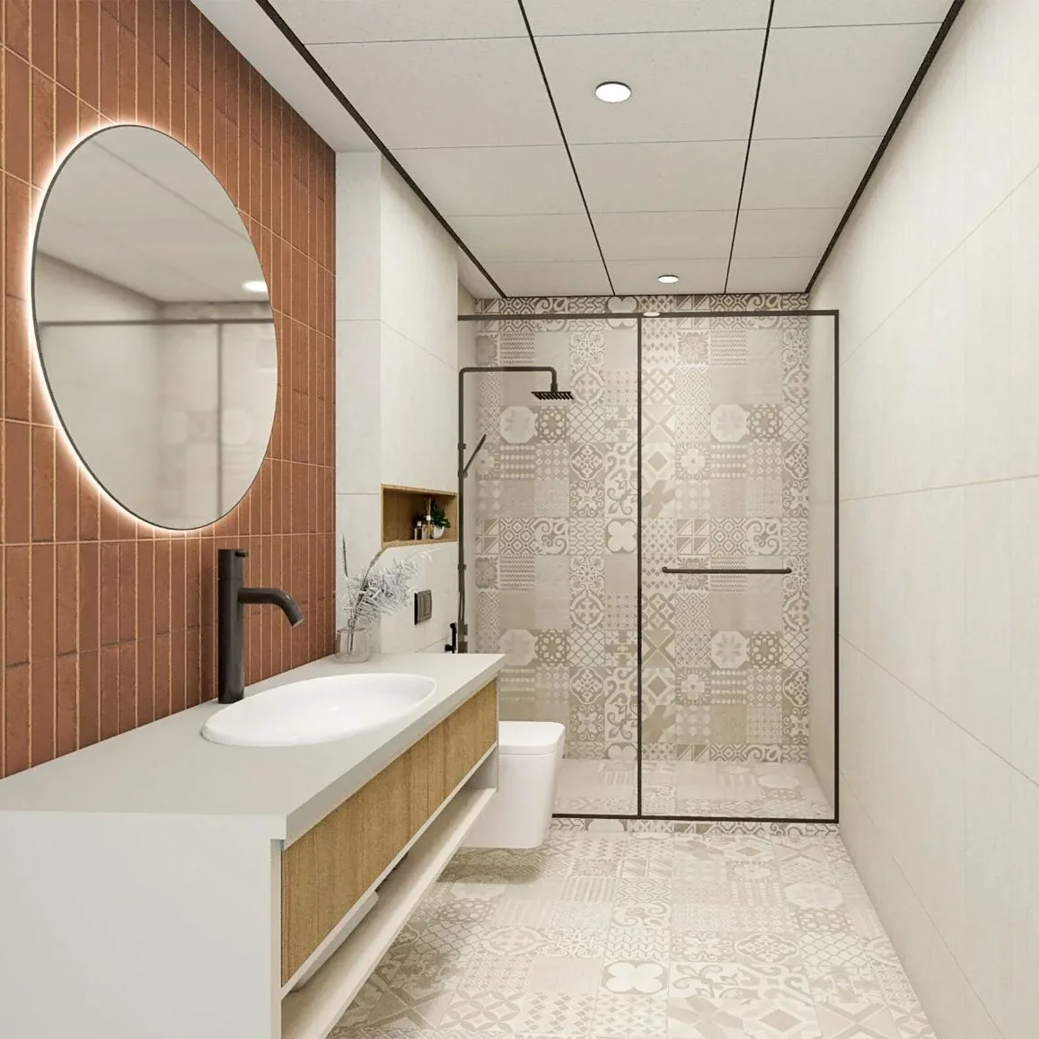 Premium washroom with modern fittings at Serene Shores Elevate Villas