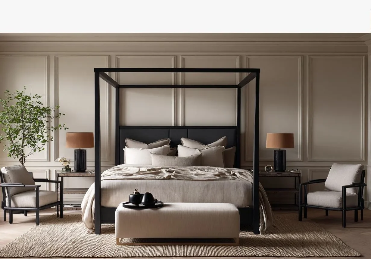 Luxury bedroom interior at Serene Shores Elevate Villas