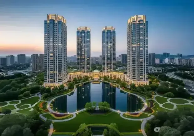 Balcony view overlooking greenery at AIPL Lake City 103