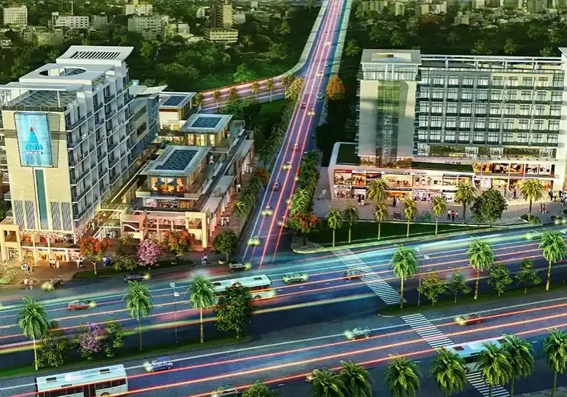 Entrance and common area at Ameya Sapphire 93 commercial complex