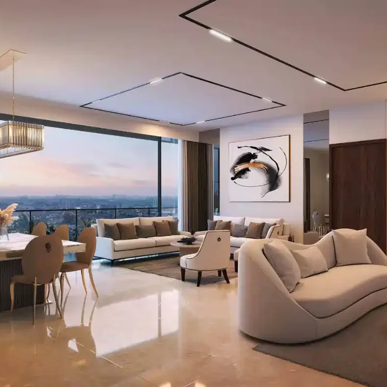 Modern bedroom interiors at Tulip Melrose 5BHK home