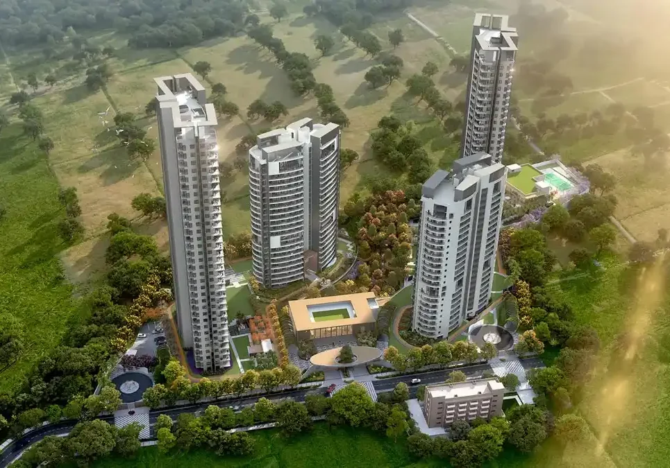 Modern architecture and premium residences at Adani Lushlands