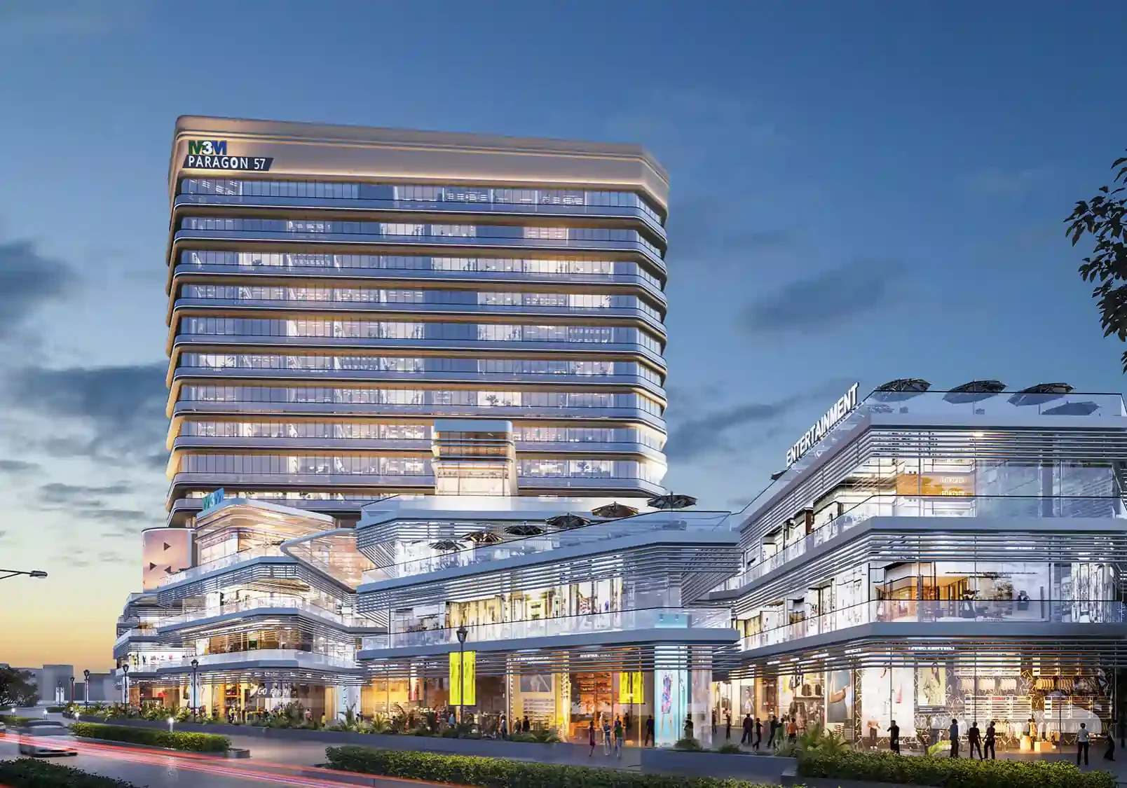 M3M Paragon commercial complex with modern retail and office spaces in Gurgaon