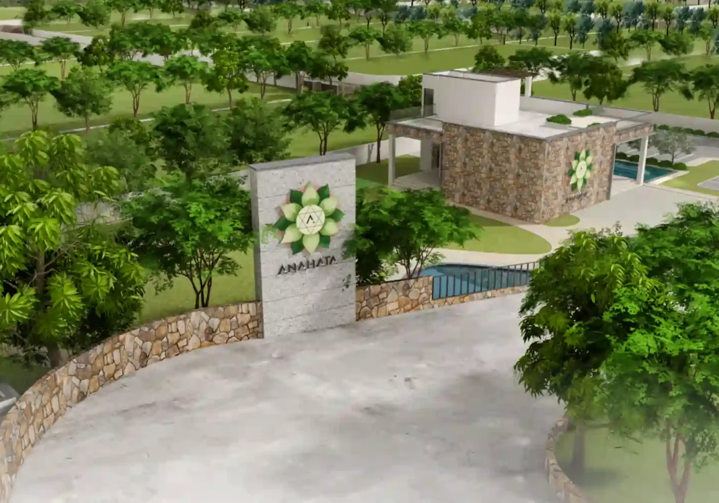 front Anahata Farms Entrance Gate