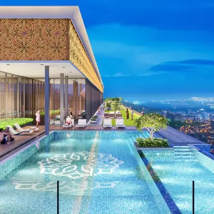 Infinity swimming pool at Tulip Melrose, Sector 70 Gurgaon
