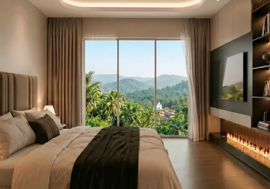ghd-velvet-vista-porvorim-bedroom-fireplace-view-optimized GHD Velvet Vista Porvorim bedroom view