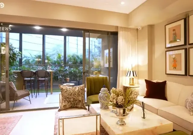 Spacious living room interiors at BPTP Verti Greens apartments