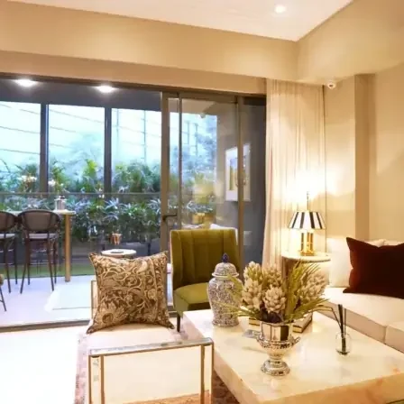 Spacious living room interiors at BPTP Verti Greens apartments