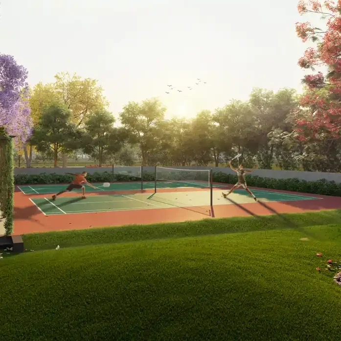 Tennis, basketball, and squash courts at M2K Olive Greens