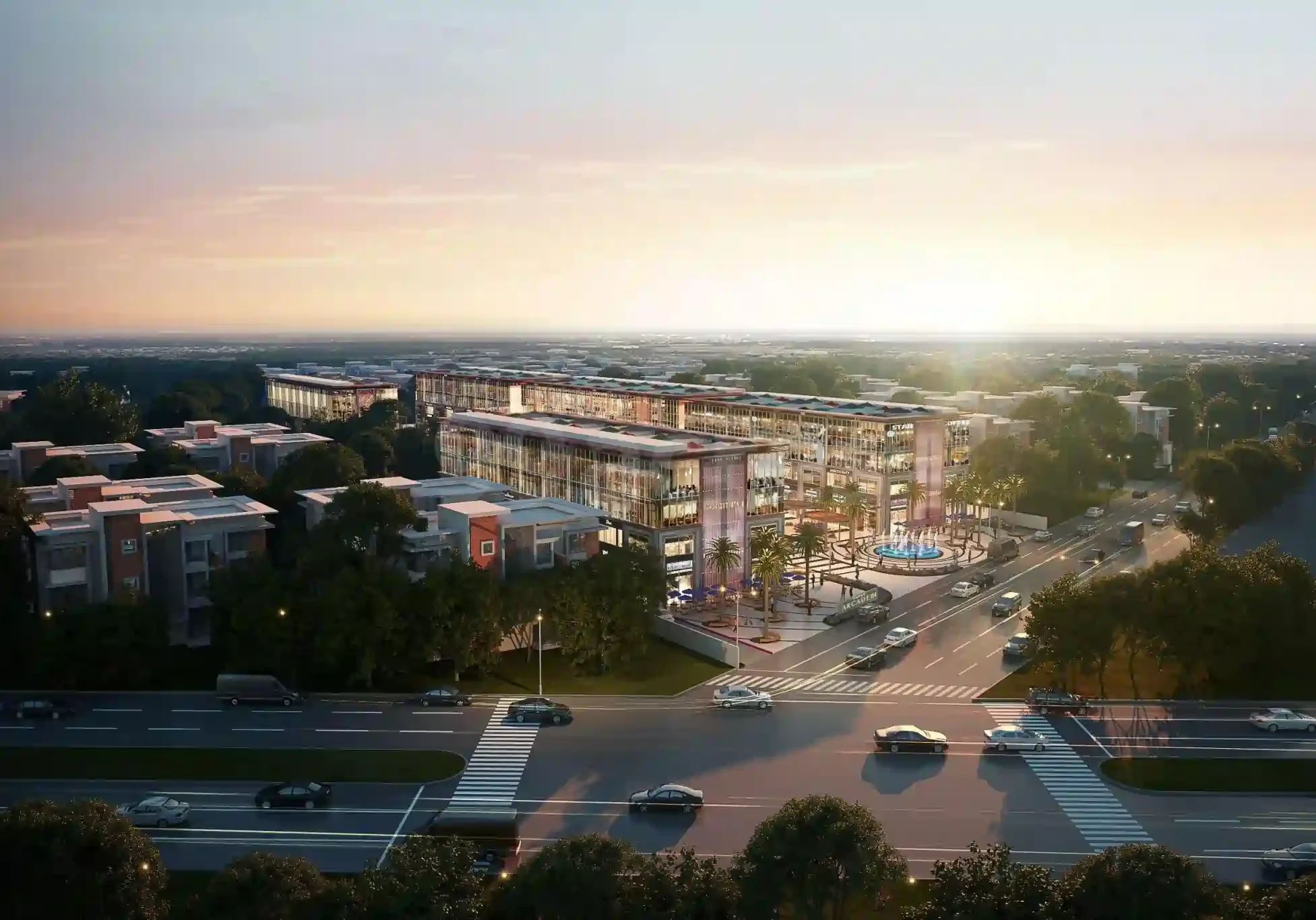 Modern commercial complex Paras Arcade 114 in Gurgaon front elevation view