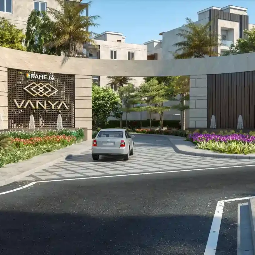 Cars on road near Raheja Vanya Sector 99A Dwarka Expressway Gurgaon