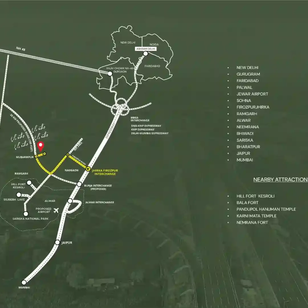 Location map of Rasa Estate near Delhi Jaipur Highway